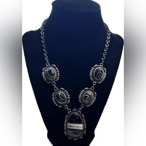Shyanne Black and Silver Statement Necklace